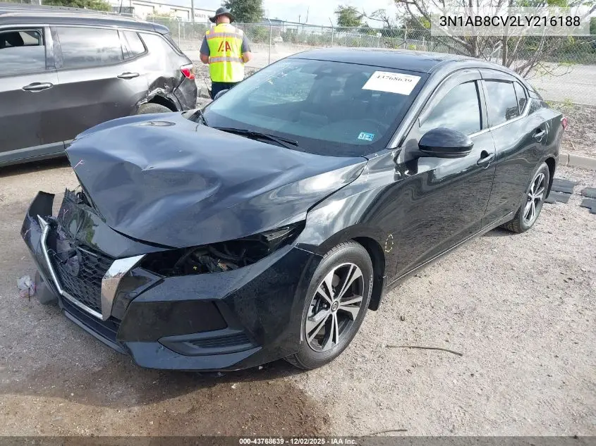 3N1AB8CV2LY216188 2020 Nissan Sentra Sv Xtronic Cvt