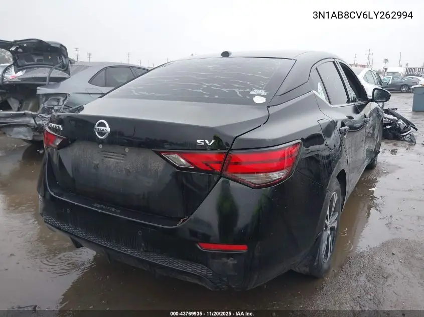 3N1AB8CV6LY262994 2020 Nissan Sentra Sv Xtronic Cvt