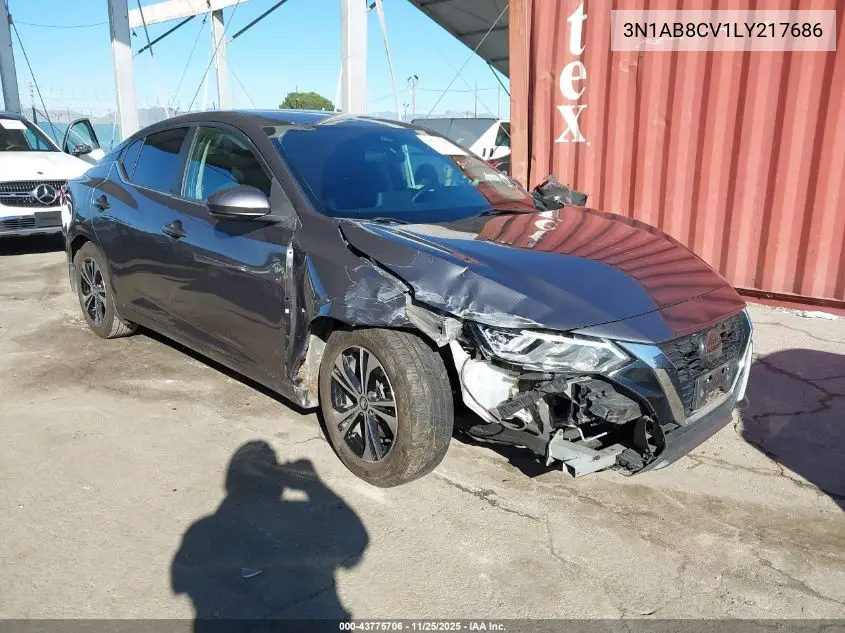 3N1AB8CV1LY217686 2020 Nissan Sentra Sv Xtronic Cvt