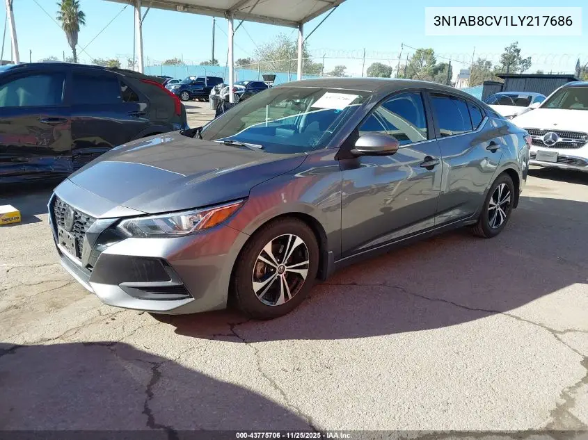 3N1AB8CV1LY217686 2020 Nissan Sentra Sv Xtronic Cvt