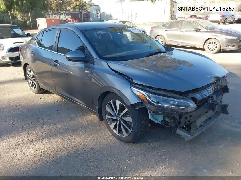 3N1AB8CV1LY215257 2020 Nissan Sentra Sv Xtronic Cvt