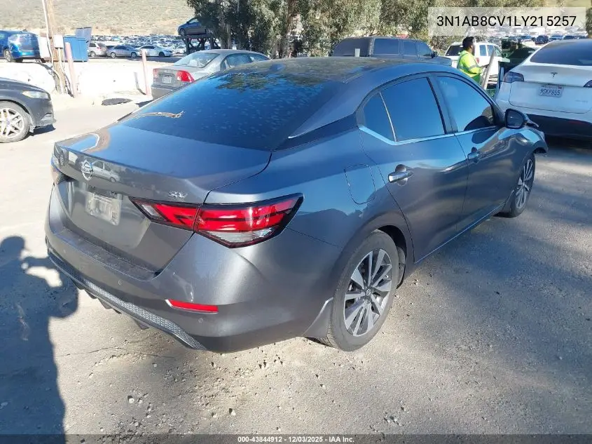 3N1AB8CV1LY215257 2020 Nissan Sentra Sv Xtronic Cvt