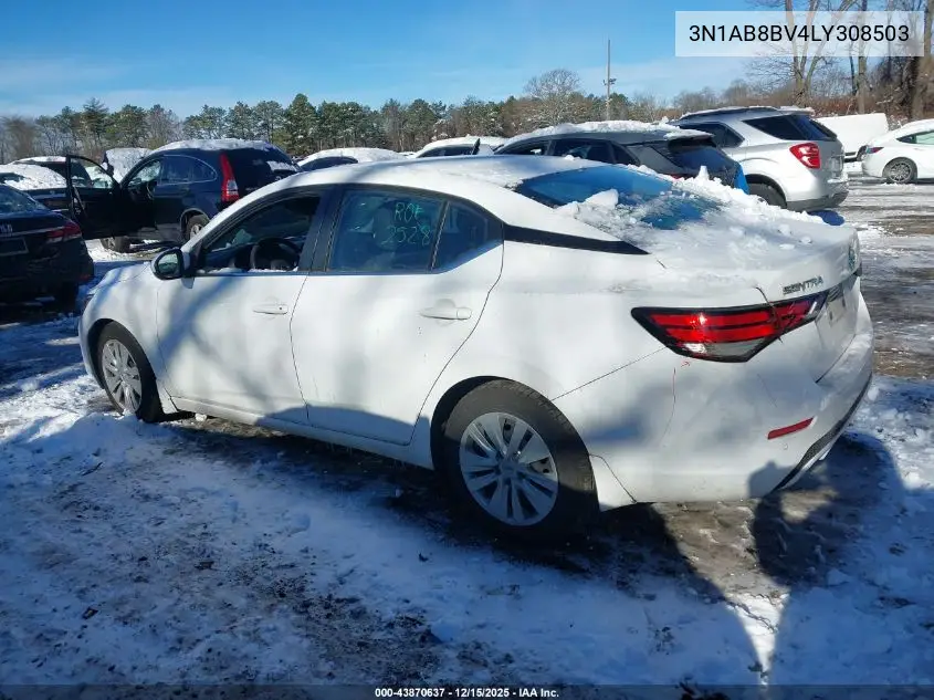 3N1AB8BV4LY308503 2020 Nissan Sentra S Xtronic Cvt