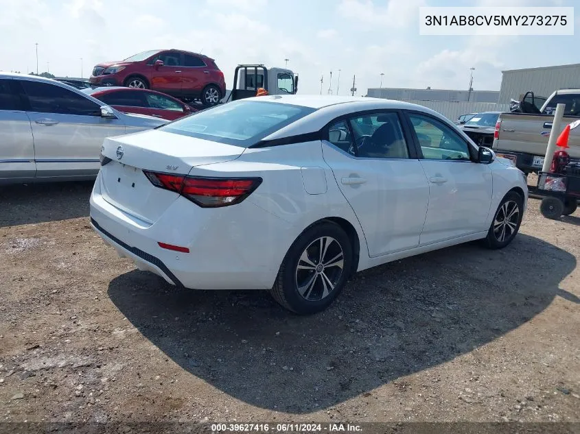 2021 Nissan Sentra Sv Xtronic Cvt VIN: 3N1AB8CV5MY273275 Lot: 39627416