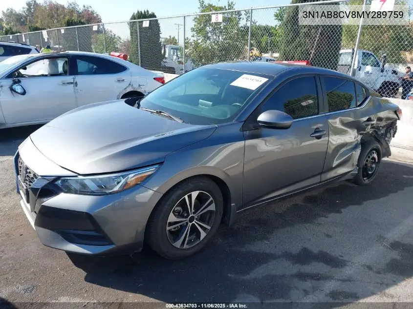 3N1AB8CV8MY289759 2021 Nissan Sentra Sv Xtronic Cvt