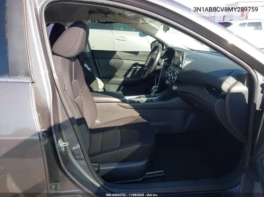 3N1AB8CV8MY289759 2021 Nissan Sentra Sv Xtronic Cvt