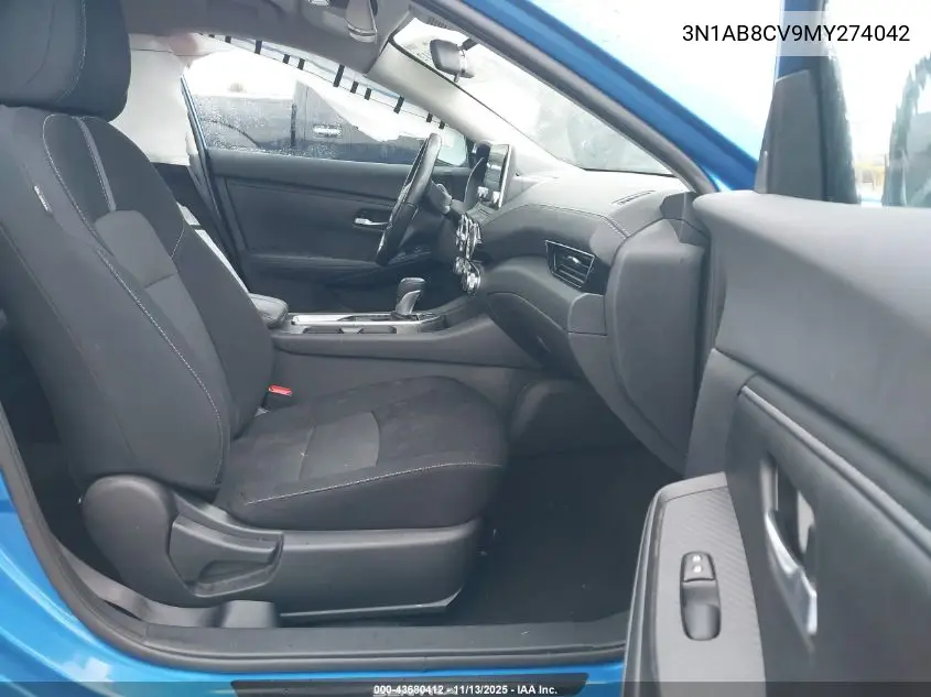 3N1AB8CV9MY274042 2021 Nissan Sentra Sv Xtronic Cvt