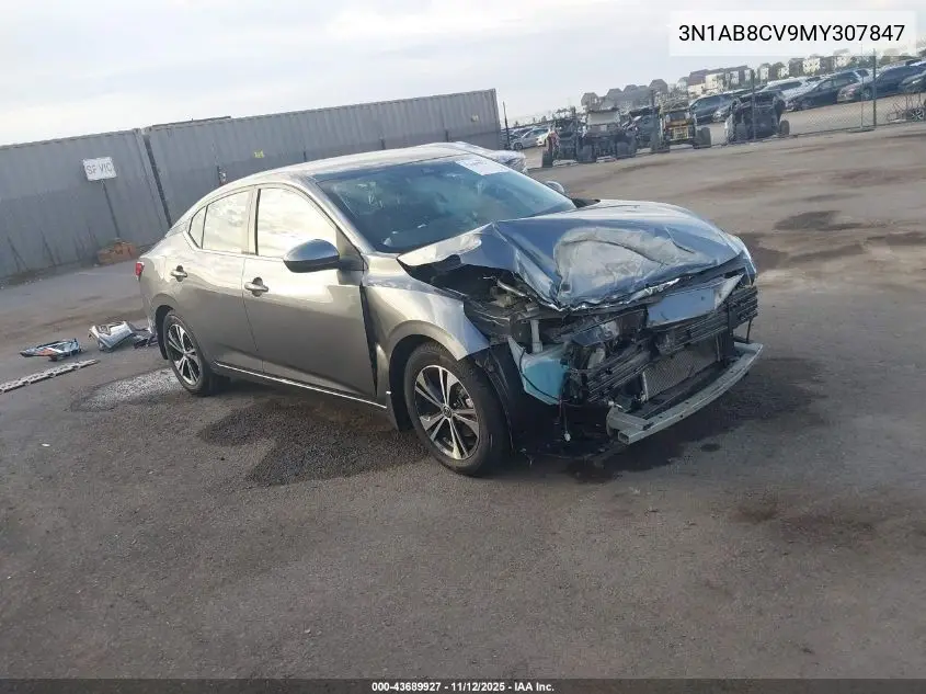 3N1AB8CV9MY307847 2021 Nissan Sentra Sv Xtronic Cvt