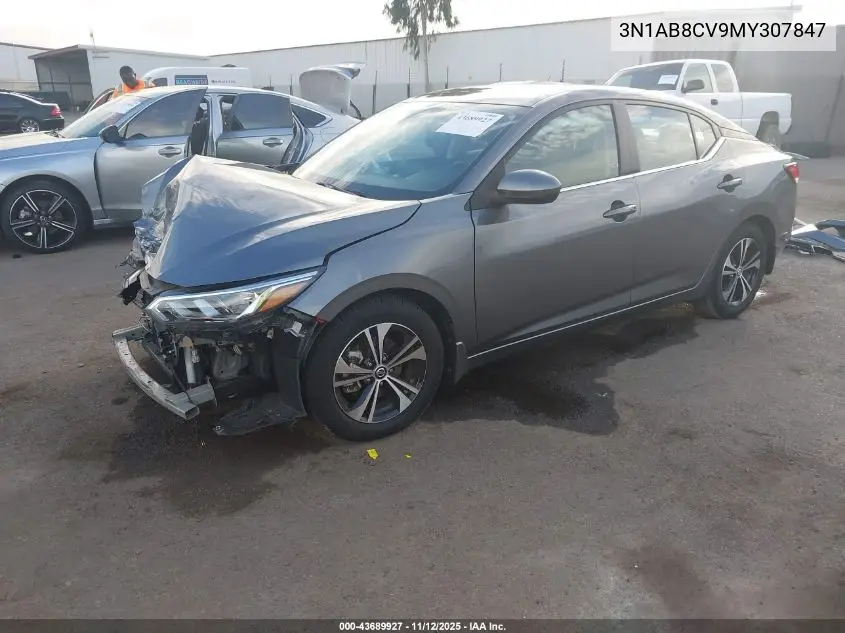 3N1AB8CV9MY307847 2021 Nissan Sentra Sv Xtronic Cvt