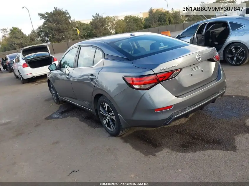 3N1AB8CV9MY307847 2021 Nissan Sentra Sv Xtronic Cvt