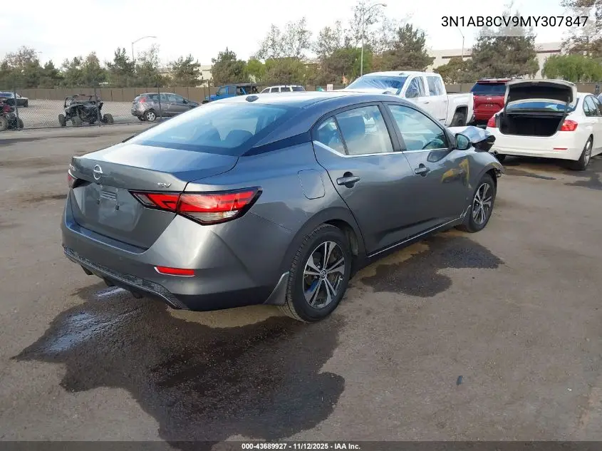 3N1AB8CV9MY307847 2021 Nissan Sentra Sv Xtronic Cvt