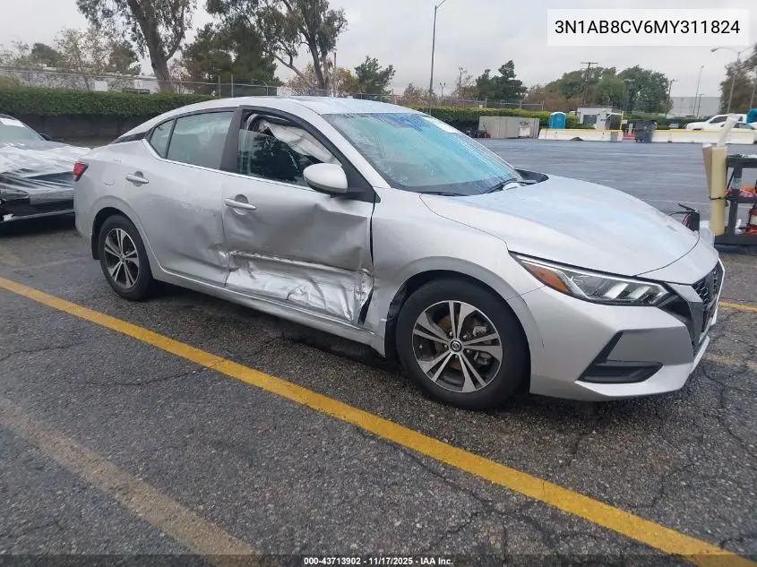 3N1AB8CV6MY311824 2021 Nissan Sentra Sv Xtronic Cvt