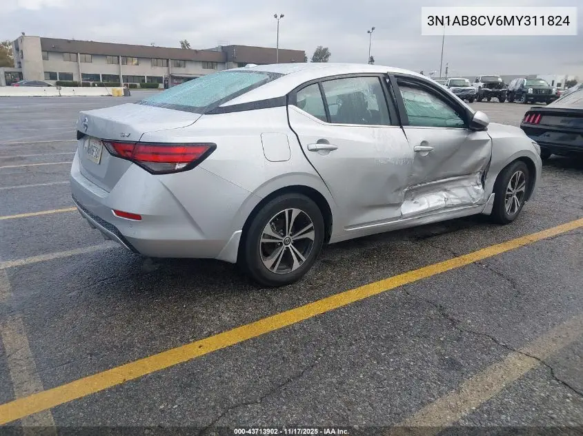 3N1AB8CV6MY311824 2021 Nissan Sentra Sv Xtronic Cvt