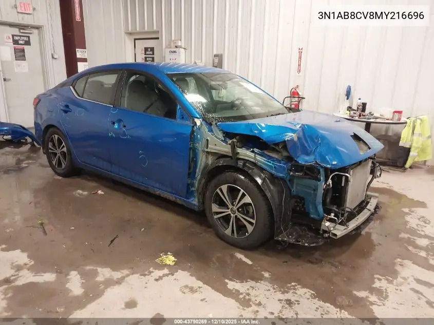 3N1AB8CV8MY216696 2021 Nissan Sentra Sv Xtronic Cvt
