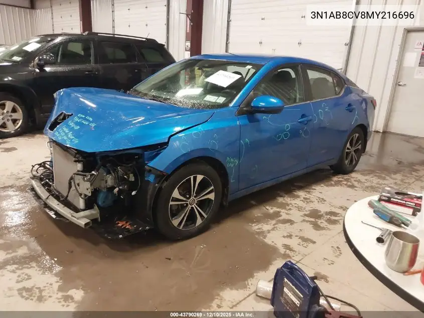 3N1AB8CV8MY216696 2021 Nissan Sentra Sv Xtronic Cvt