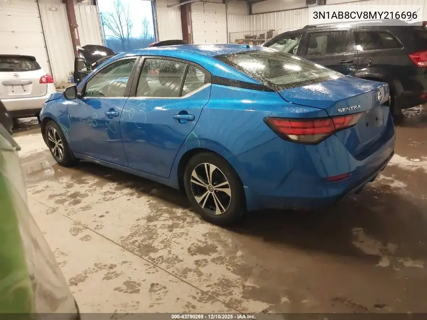 3N1AB8CV8MY216696 2021 Nissan Sentra Sv Xtronic Cvt