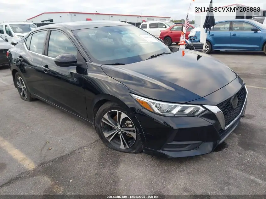3N1AB8CVXMY208888 2021 Nissan Sentra Sv Xtronic Cvt