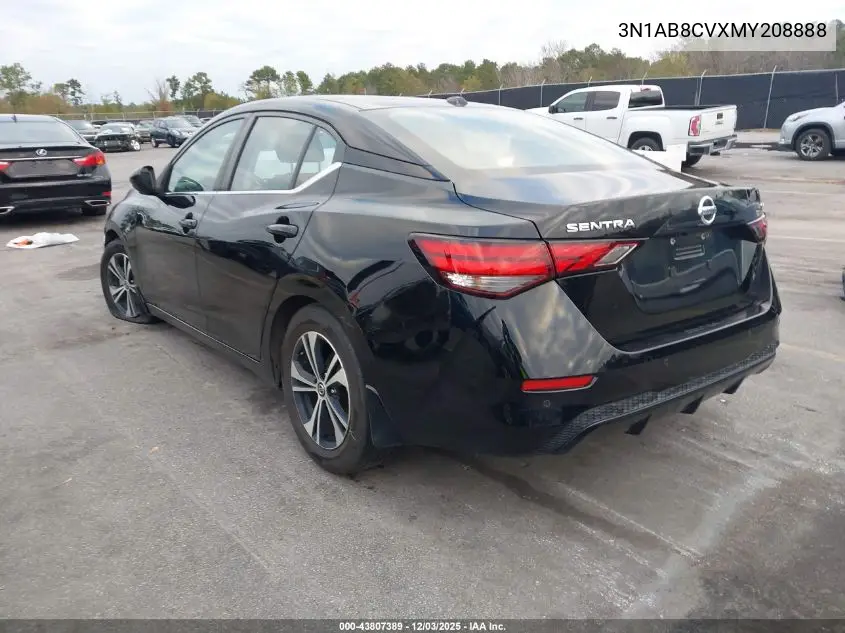 3N1AB8CVXMY208888 2021 Nissan Sentra Sv Xtronic Cvt