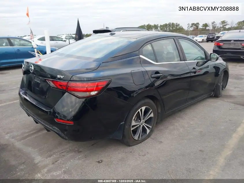 3N1AB8CVXMY208888 2021 Nissan Sentra Sv Xtronic Cvt