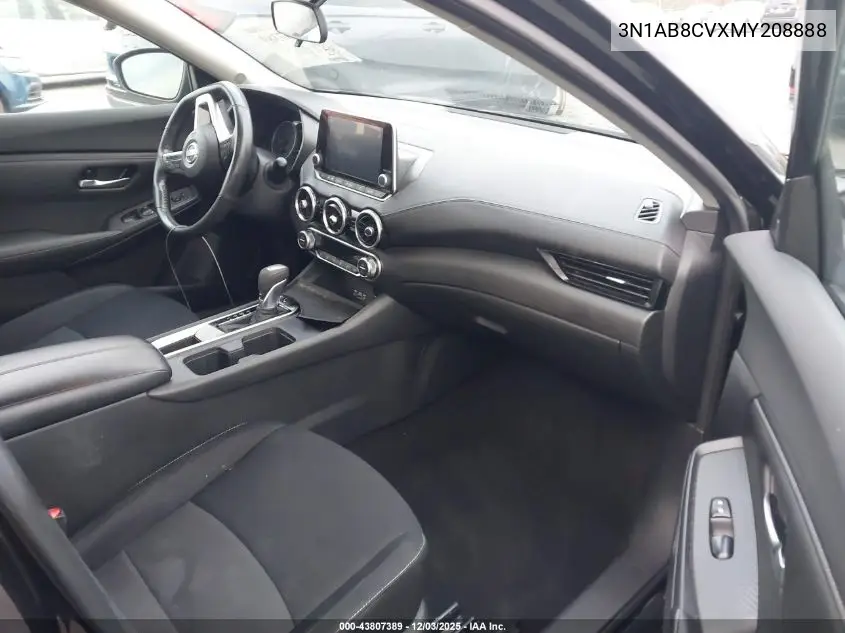 3N1AB8CVXMY208888 2021 Nissan Sentra Sv Xtronic Cvt