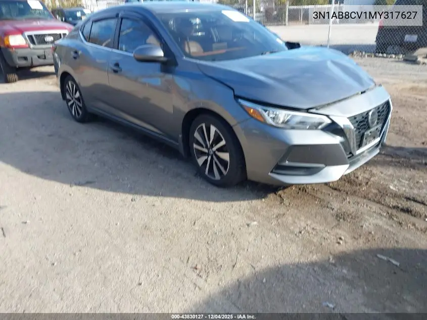 3N1AB8CV1MY317627 2021 Nissan Sentra Sv Xtronic Cvt