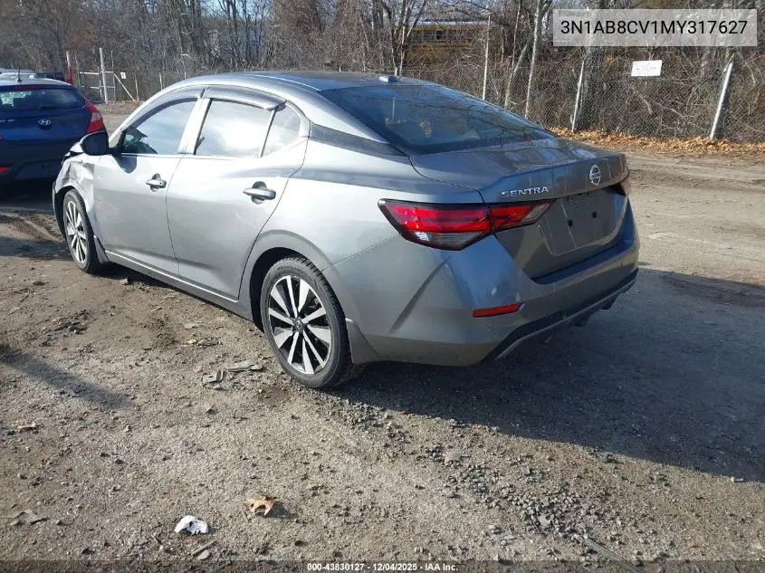3N1AB8CV1MY317627 2021 Nissan Sentra Sv Xtronic Cvt