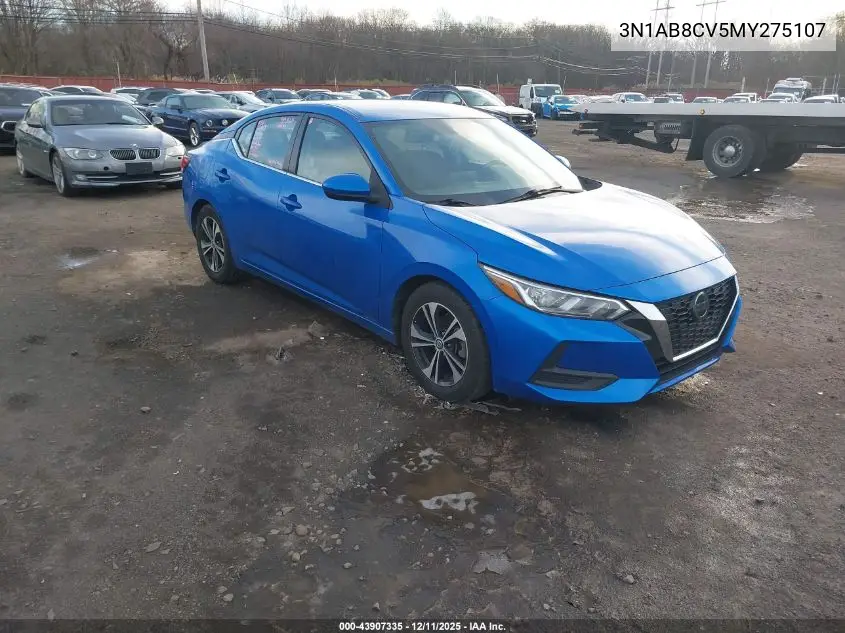 3N1AB8CV5MY275107 2021 Nissan Sentra Sv Xtronic Cvt