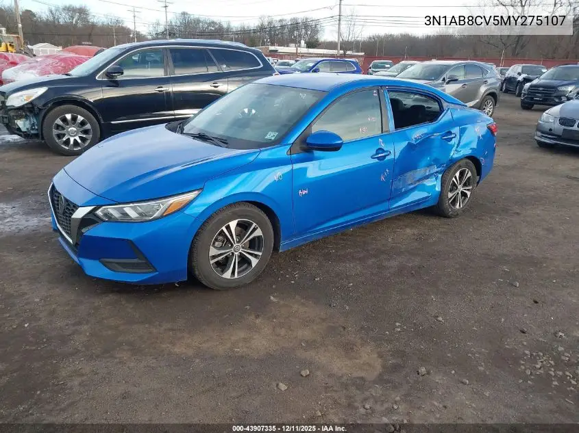 3N1AB8CV5MY275107 2021 Nissan Sentra Sv Xtronic Cvt