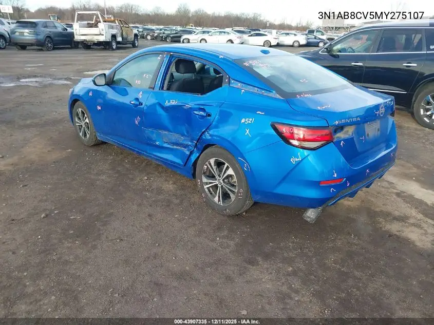 3N1AB8CV5MY275107 2021 Nissan Sentra Sv Xtronic Cvt
