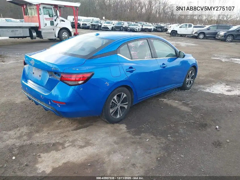 3N1AB8CV5MY275107 2021 Nissan Sentra Sv Xtronic Cvt