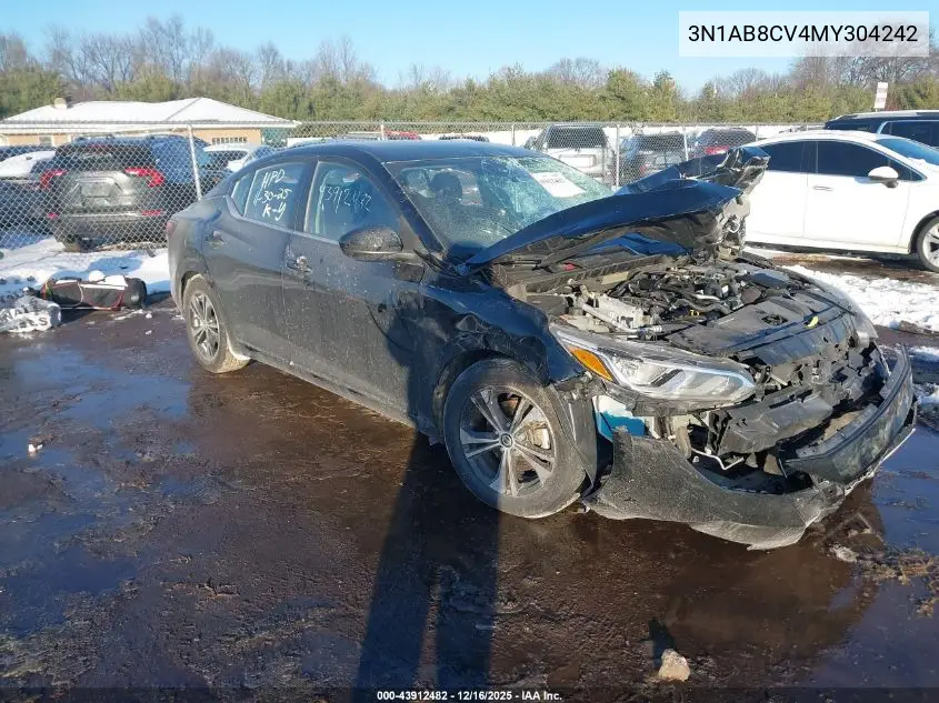 3N1AB8CV4MY304242 2021 Nissan Sentra Sv Xtronic Cvt