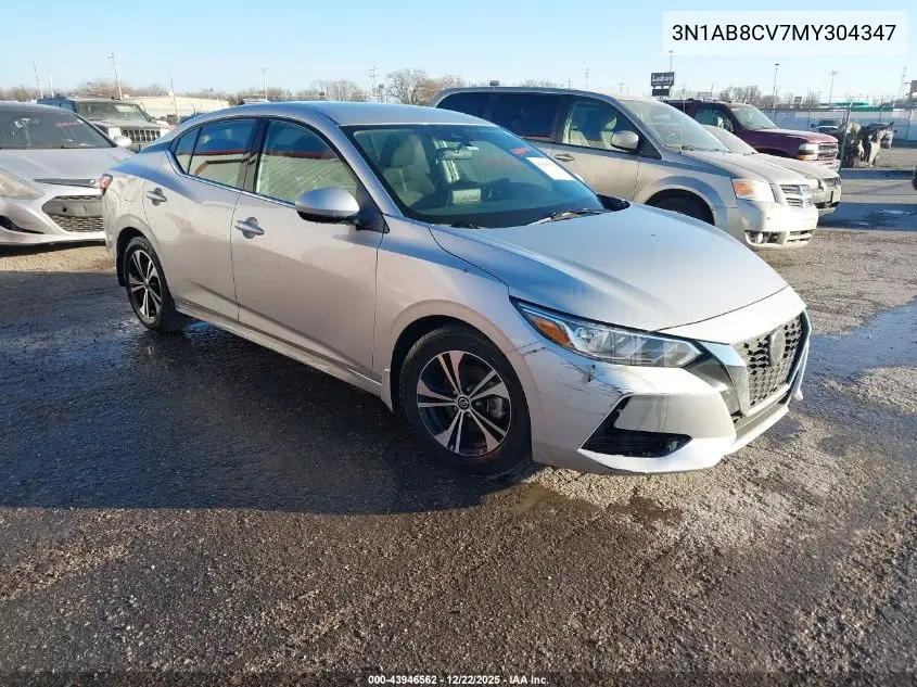 3N1AB8CV7MY304347 2021 Nissan Sentra Sv Xtronic Cvt