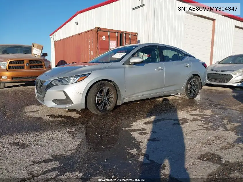 3N1AB8CV7MY304347 2021 Nissan Sentra Sv Xtronic Cvt