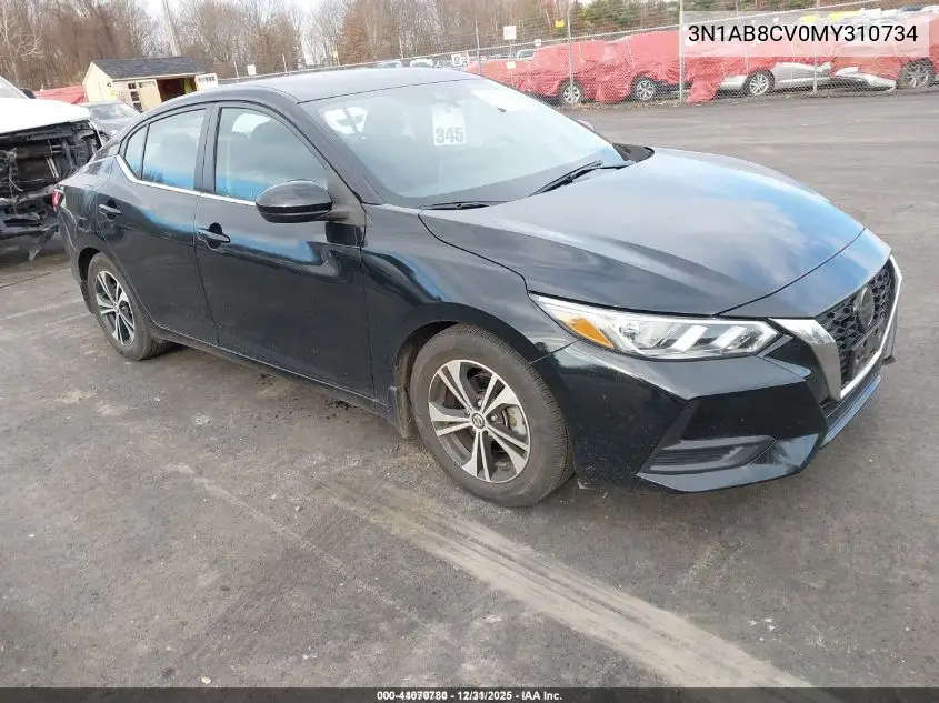 3N1AB8CV0MY310734 2021 Nissan Sentra Sv Xtronic Cvt