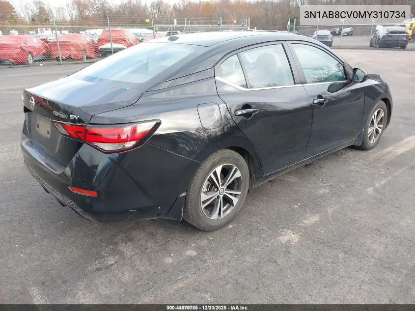 3N1AB8CV0MY310734 2021 Nissan Sentra Sv Xtronic Cvt