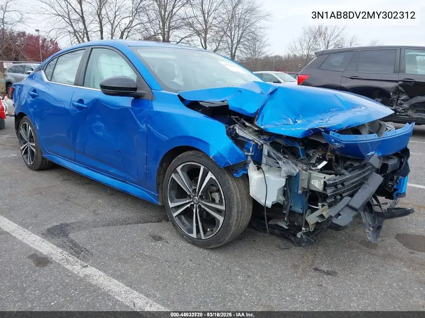 3N1AB8DV2MY302312 2021 Nissan Sentra Sr Xtronic Cvt