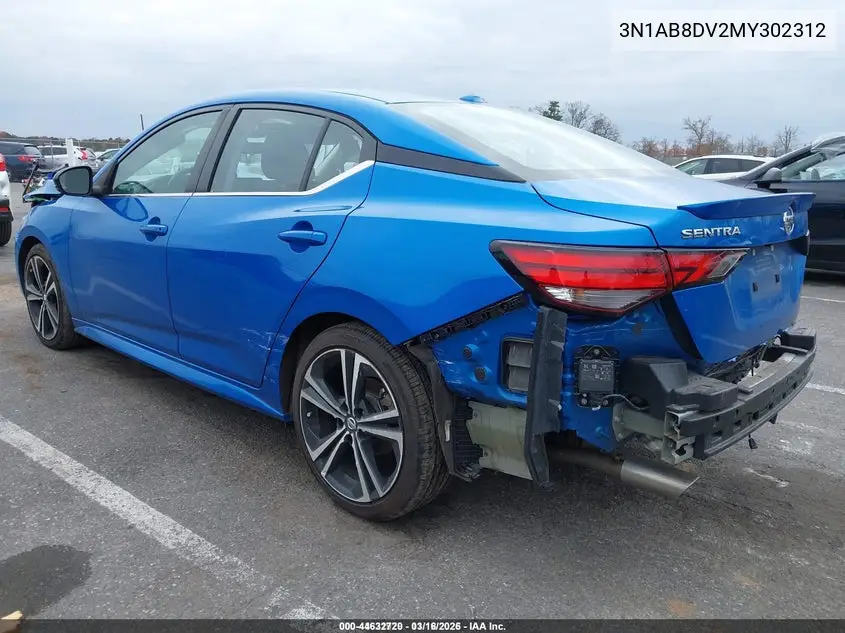 3N1AB8DV2MY302312 2021 Nissan Sentra Sr Xtronic Cvt