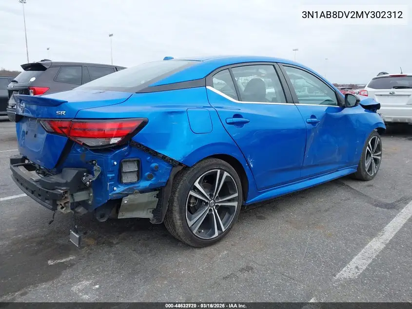 3N1AB8DV2MY302312 2021 Nissan Sentra Sr Xtronic Cvt