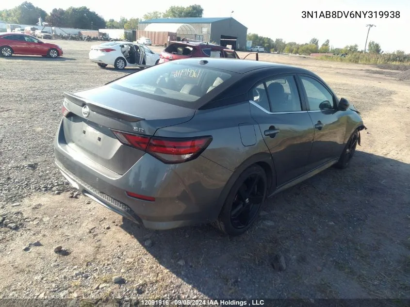 2022 Nissan Sentra VIN: 3N1AB8DV6NY319938 Lot: 12091916