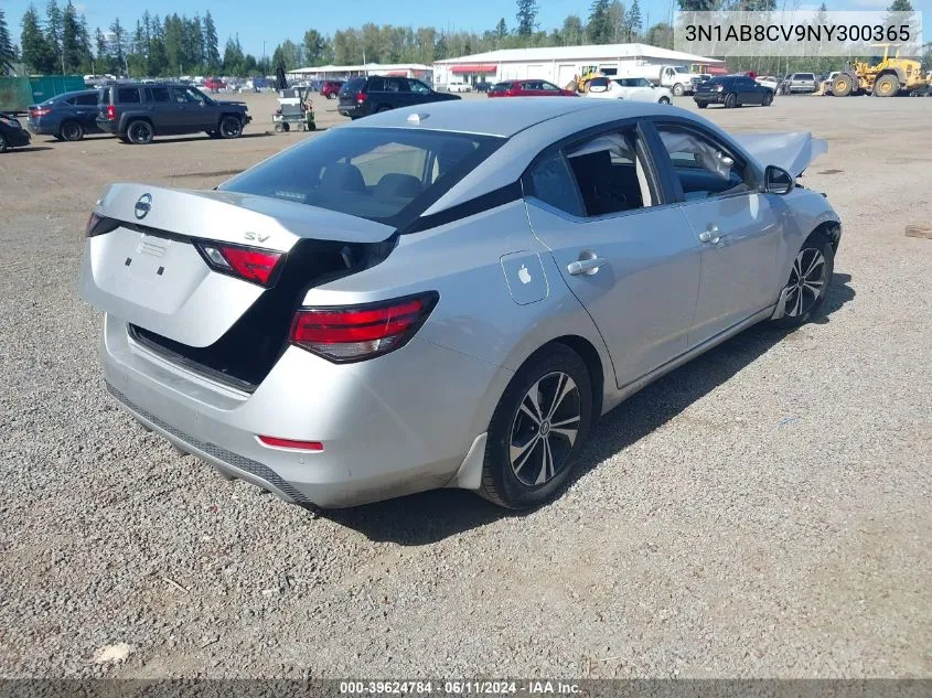 3N1AB8CV9NY300365 2022 Nissan Sentra Sv Xtronic Cvt