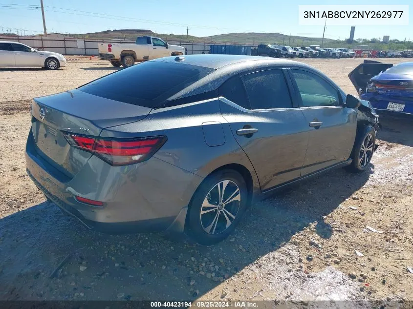 3N1AB8CV2NY262977 2022 Nissan Sentra Sv Xtronic Cvt