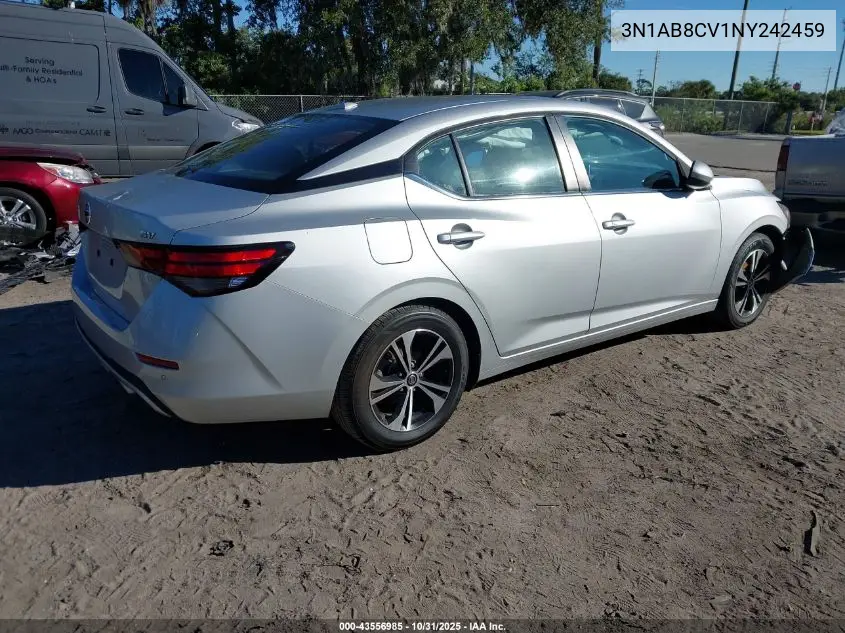 3N1AB8CV1NY242459 2022 Nissan Sentra Sv Xtronic Cvt
