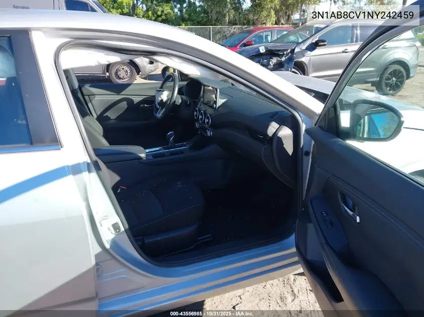 3N1AB8CV1NY242459 2022 Nissan Sentra Sv Xtronic Cvt
