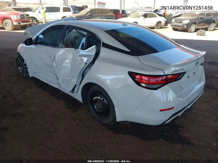 3N1AB8CV0NY251458 2022 Nissan Sentra Sv Xtronic Cvt