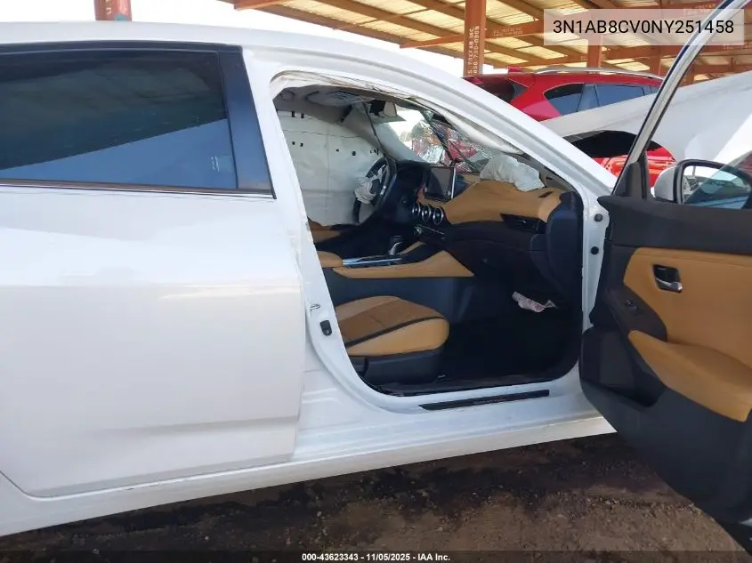 3N1AB8CV0NY251458 2022 Nissan Sentra Sv Xtronic Cvt