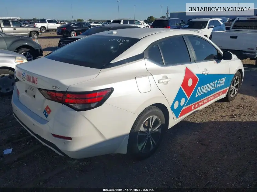 3N1AB8CV1NY317614 2022 Nissan Sentra Sv Xtronic Cvt