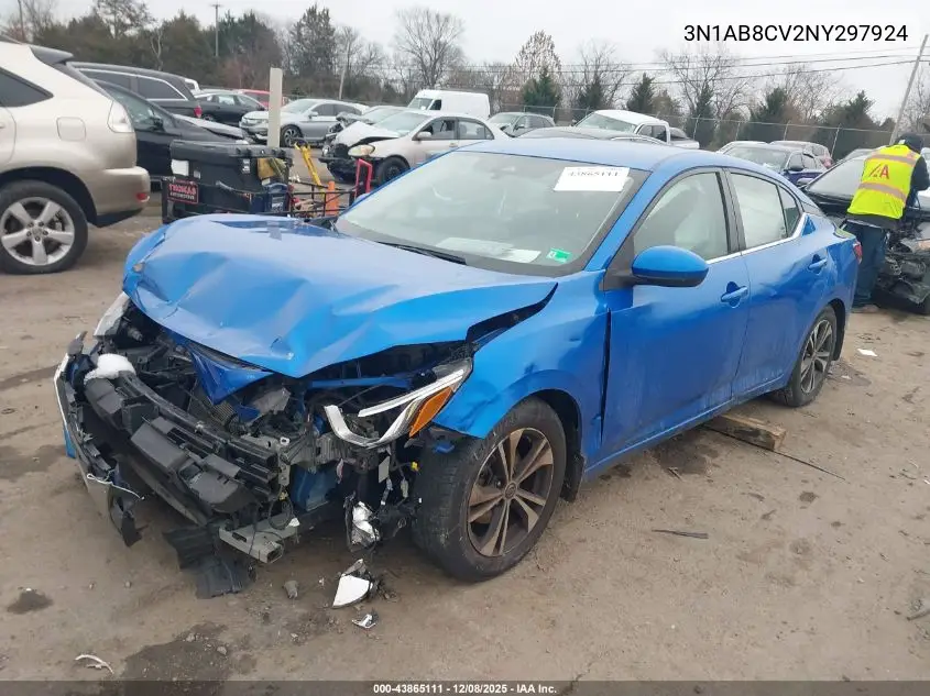 3N1AB8CV2NY297924 2022 Nissan Sentra Sv Xtronic Cvt
