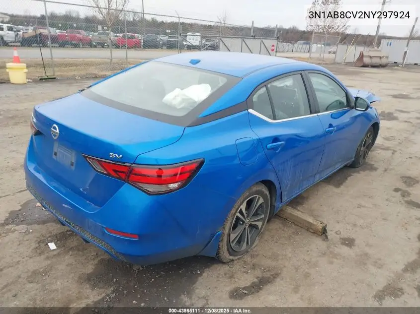 3N1AB8CV2NY297924 2022 Nissan Sentra Sv Xtronic Cvt