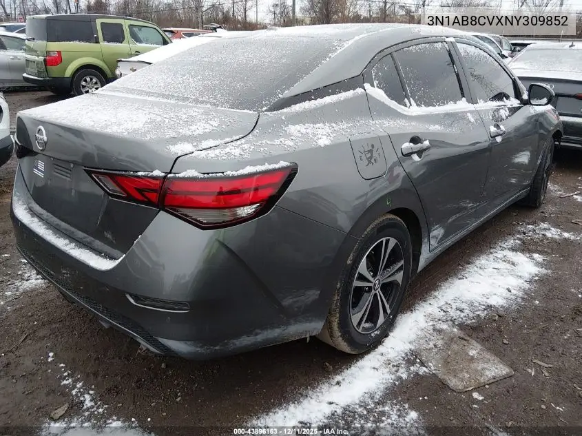 3N1AB8CVXNY309852 2022 Nissan Sentra Sv Xtronic Cvt