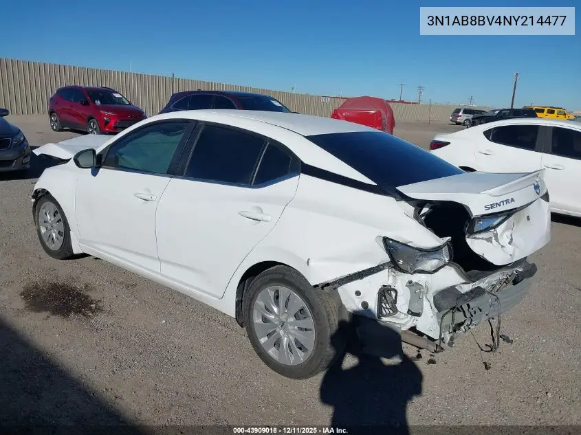 3N1AB8BV4NY214477 2022 Nissan Sentra S Xtronic Cvt